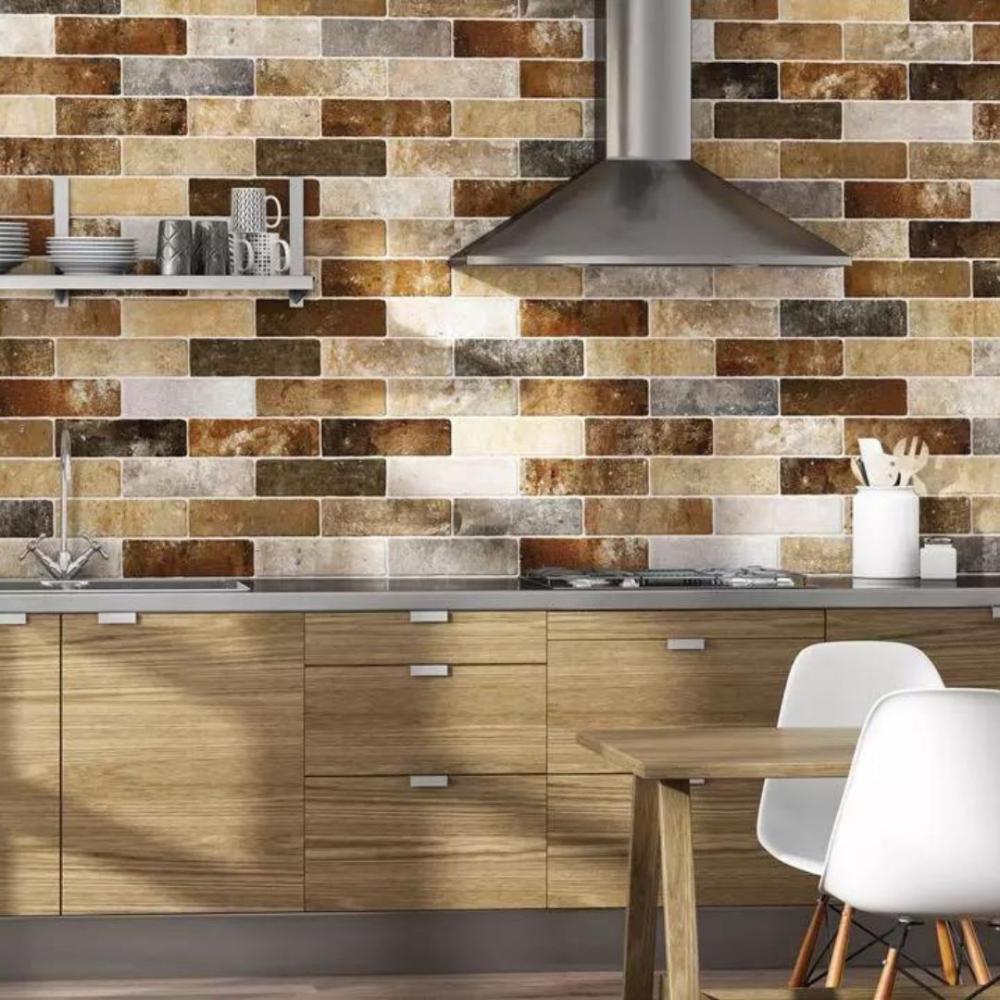 A Guide To Brick Effect Wall Tiles   Jerica Mix Vintage Brick 7.5x28 Tile 